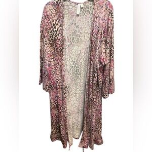 Leopard Print Open Front Cardigan